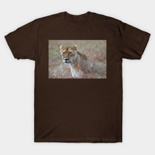 Camouflage: Female Lion Portrait, Maasai Mara, Kenya T-Shirt